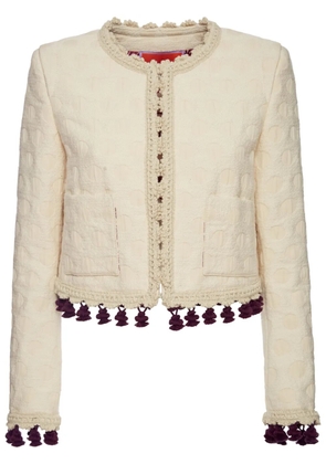 La DoubleJ Bijoux embroidered cropped jacket - Neutrals