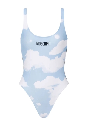 Moschino cloud-print swimsuit - Blue