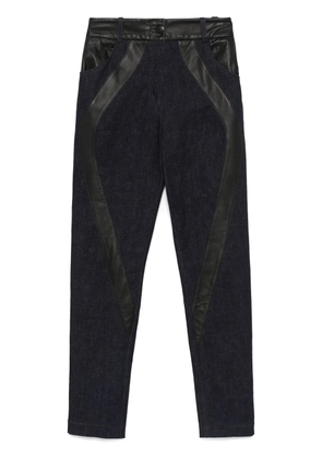 MITILIANE COUTURE leather-inserts jeans - Blue