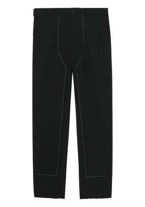 Black Comme Des Garçons decorative-stitching straight-leg trousers