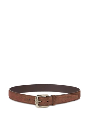 ETRO paisley-pattern suede belt - Brown