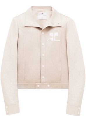 Courrèges chest logo-patch shirt jacket - Pink