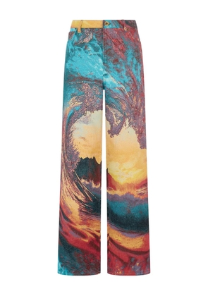 Roberto Cavalli patterned-jacquard trousers - Blue