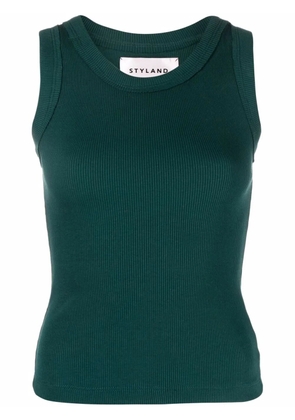 STYLAND ribbed-knit vest top - Green