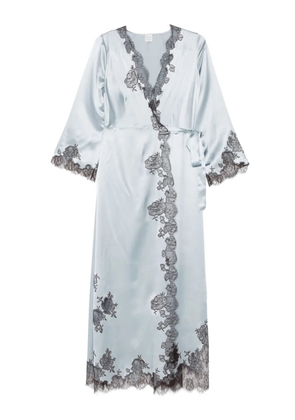 Carine Gilson satin silk wrap robe - Blue