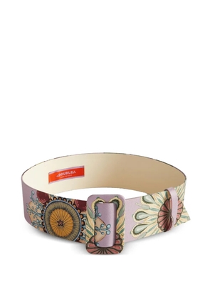 La DoubleJ floral-print buckle belt - Pink