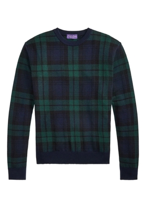 Ralph Lauren Purple Label plaid-pattern crew-neck sweater - Green