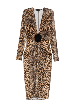 ROSERRY leopard-print midi dress - Brown