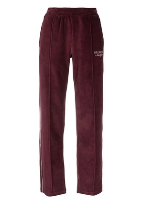 Sporty & Rich velour side-stripe track pants - Red