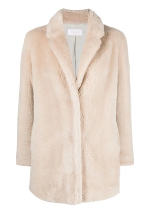 Yves Salomon shearling-trim single-breasted coat - Neutrals