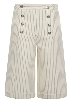 Adam Lippes pinstripe twill shorts - Neutrals