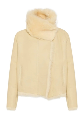 Yves Salomon Toscana lambskin fur-collar jacket - Neutrals