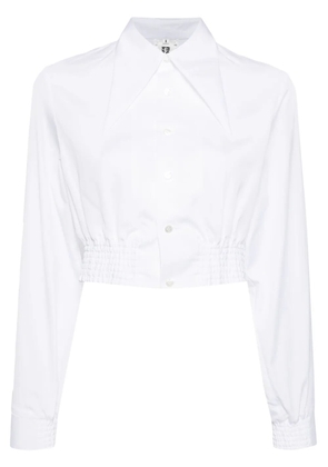 Noir Kei Ninomiya oversized-collar cropped shirt - White