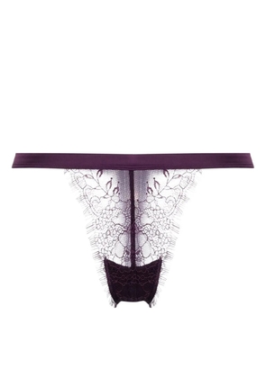 Maison Close semi-sheer lace thong - Purple