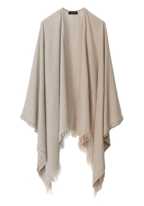 Fabiana Filippi frayed-hem cape - Neutrals