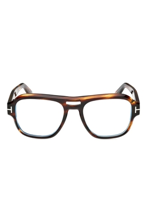 TOM FORD Eyewear hinge-detail double-bridge glasses - Brown