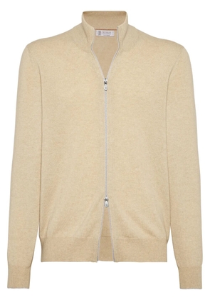 Brunello Cucinelli cashmere high-neck cardigan - Neutrals