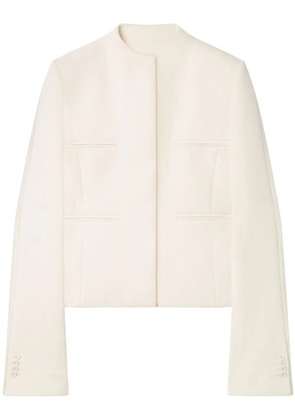 Courrèges Heritage concealed-fastening crepe jacket - White