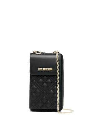 Love Moschino quilted chain-strap wallet - Black