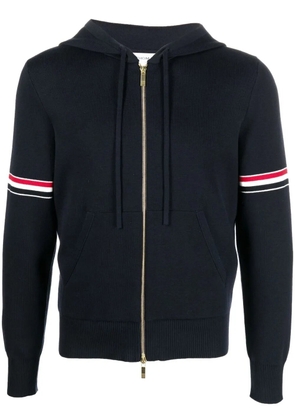 Thom Browne striped zip-up hoodie - Blue