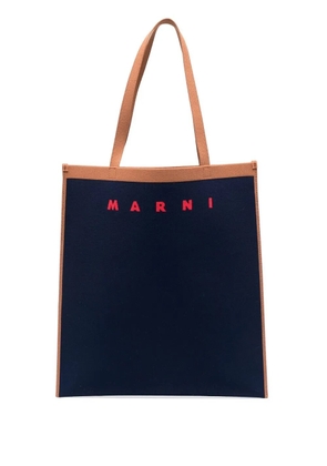 Marni intarsia-logo tote bag - Blue
