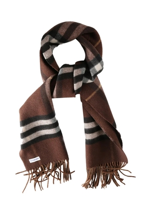 Burberry check-pattern fringed scarf - Brown