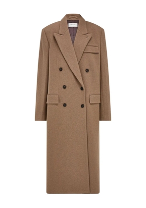 Ferragamo peak lapel double-breasted coat - Brown