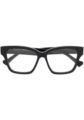Gucci Eyewear wayfarer GG stripe-detail glasses - Black