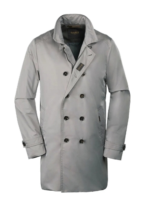 Moorer double-breasted zip-front coat - Grey