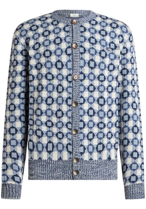 ETRO patterned-jacquard cardigan - Blue