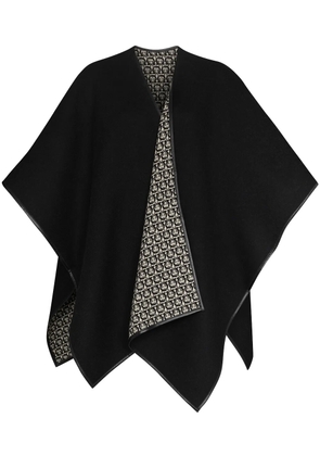 Ferragamo Gancini wool cape - Black