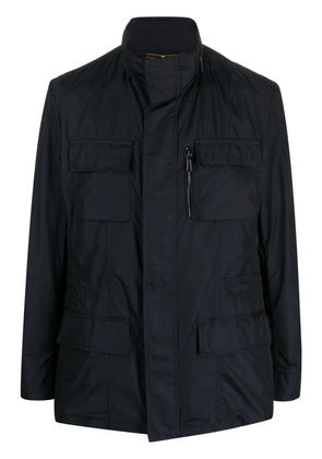 Moorer detachable hood military jacket - Blue