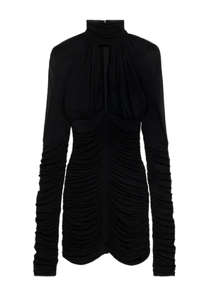Blumarine ruched long-sleeve mini dress - Black
