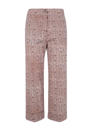 Pierre-Louis Mascia geometric-print wool trousers - Pink