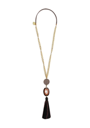 MALIPARMI chain tassel necklace - Brown