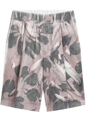 DRIES VAN NOTEN floral-print bermuda shorts - Grey