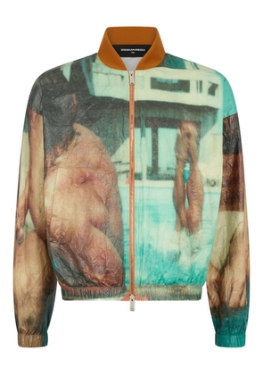 DSQUARED2 abstract-print bomber jacket - Green