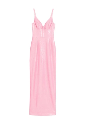 SILK LOVE & LACE sequin-embellished maxi dress - Pink