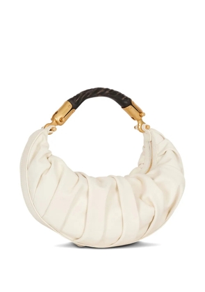 Balmain medium Ebene pleated calfskin-leather tote bag - White