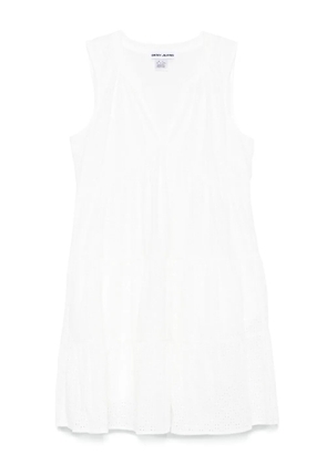DKNY eyelet-detail sleeveless mini dress - White