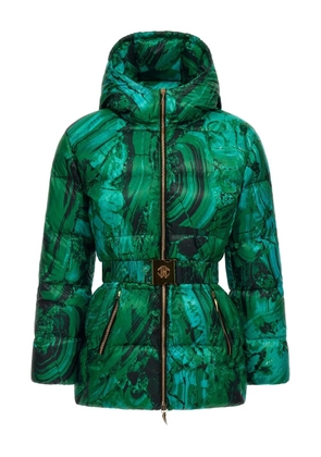 Roberto Cavalli Malachite-print puffer jacket - Green