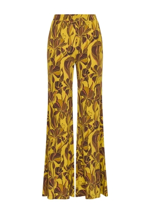MALIPARMI floral-print flared trousers - Yellow