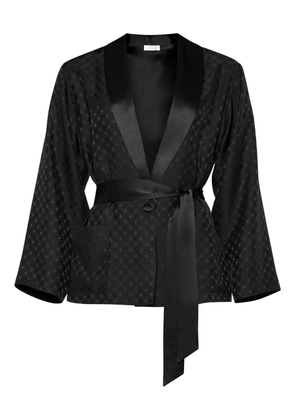 ERES Velours geometric-pattern lounge cardigan - Black