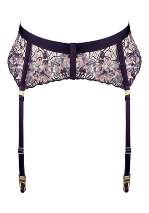 Bordelle Amela floral-lace suspender belt - Purple