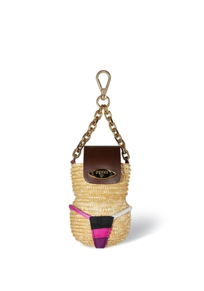PUCCI woven leather key chain - Neutrals