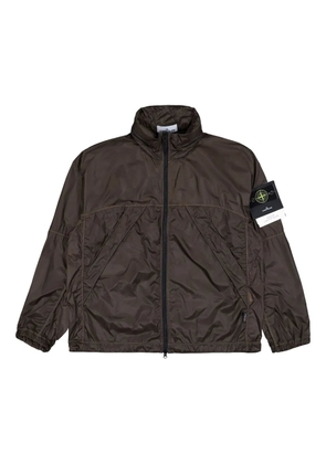 Stone Island concealed-hood zip-up windbreaker - Green