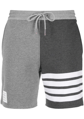 Thom Browne panelled 4-Bar cotton shorts - Grey
