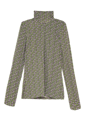 MALIPARMI geometric-pattern turtleneck top - Grey