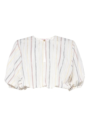ERES Eldorado striped puff-sleeve blouse - White