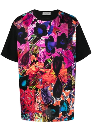 Yohji Yamamoto patchwork-design cotton T-shirt - Black